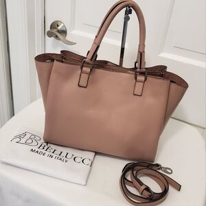 A. Bellucci Blush in Color 100% Leather Tote/Crossbody Bag, Classic, Business